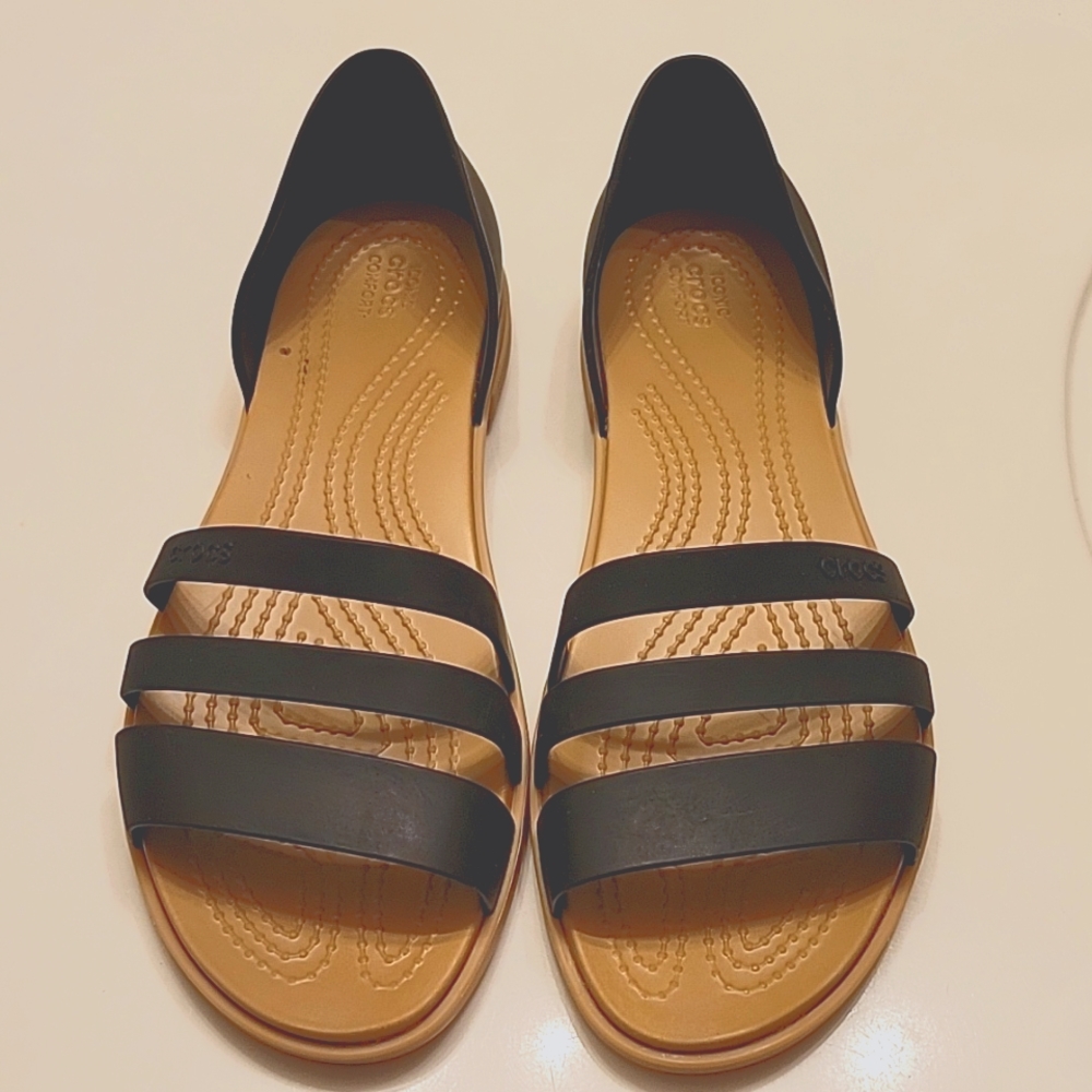 Womens Black Crocs Sandals size 8